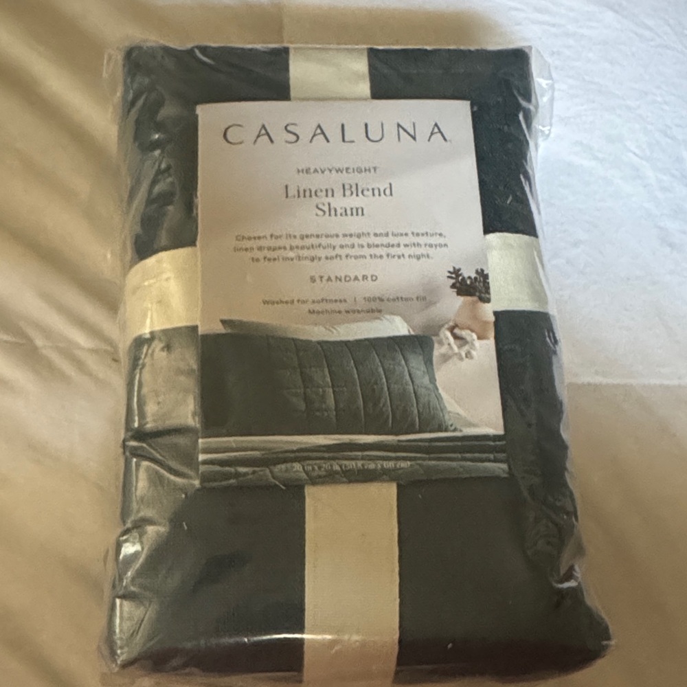 Casaluna Heavyweight Linen Blend Sham - Dark Gray